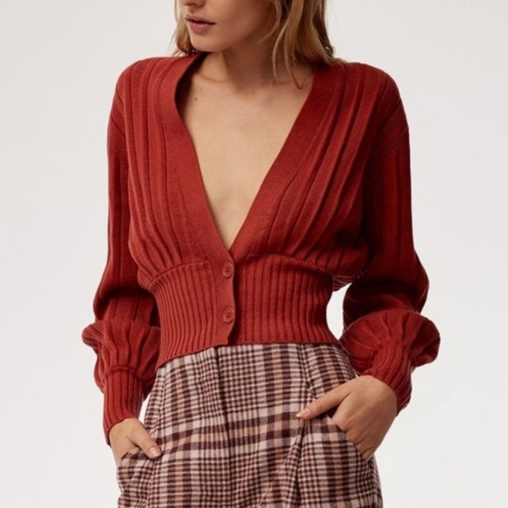 Wilfred Merino Wool Plunge Cardigan, Size XS